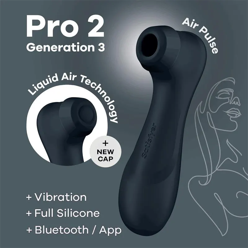 Pro 2 Gen 3 Liquid Air Technology Succión y Vibración App Connect Negro · SATISFYER · Estimuladores de Clítoris