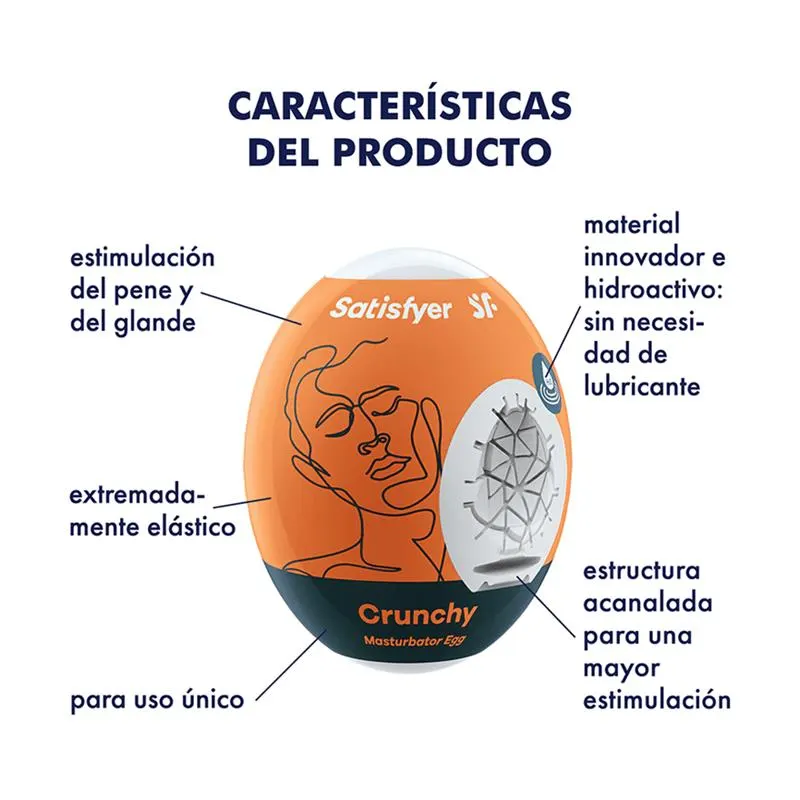 Set 3 Huevo Masturbador Modelo Crunchy · SATISFYER · Masturbadores Él — photo 2