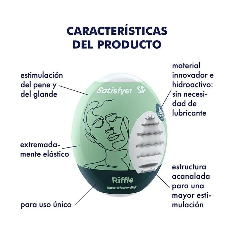 Set 3 Huevos Masturbadores Modelo Riffle · SATISFYER · Masturbadores Él — Foto 2