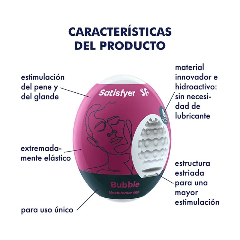Set 3 Huevos Masturbadores Modelo Bubble · SATISFYER · Masturbadores Él — photo 2