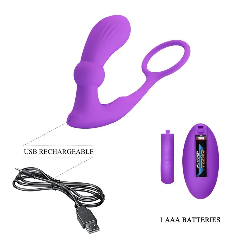 Warren Plug Anal y Anillo para el Pene con Vibración y Pulsación a Control Remoto · PRETTYLOVE · Anal — Foto 8