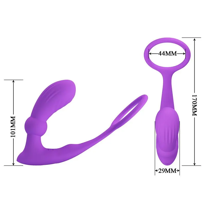 Warren Plug Anal y Anillo para el Pene con Vibración y Pulsación a Control Remoto · PRETTYLOVE · Anal — Foto 9
