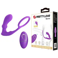 Warren Plug Anal y Anillo para el Pene con Vibración y Pulsación a Control Remoto · PRETTYLOVE · Anal