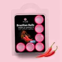 Set 6 Brazilian Balls Triple Efecto (Calor, Frio y Vibración) · SECRET PLAY · Cuidado Íntimo y Masaje