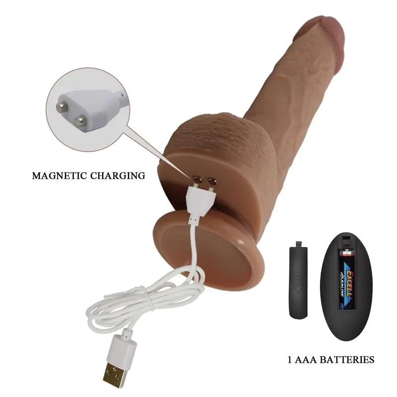 Tommy Dildo Realista con Vibración y Thrusting con Contorl Remoto · PRETTYLOVE · Vibradores — Foto 7