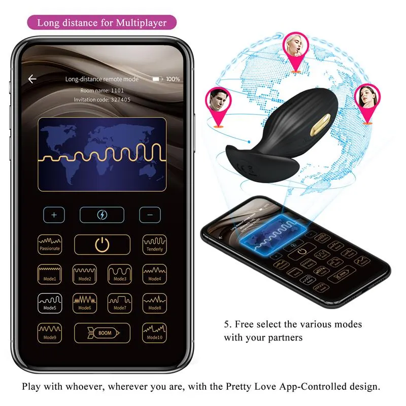 Jefferson Plug Anal con Electroshock y APP · PRETTYLOVE · Electroestimulación — photo 15