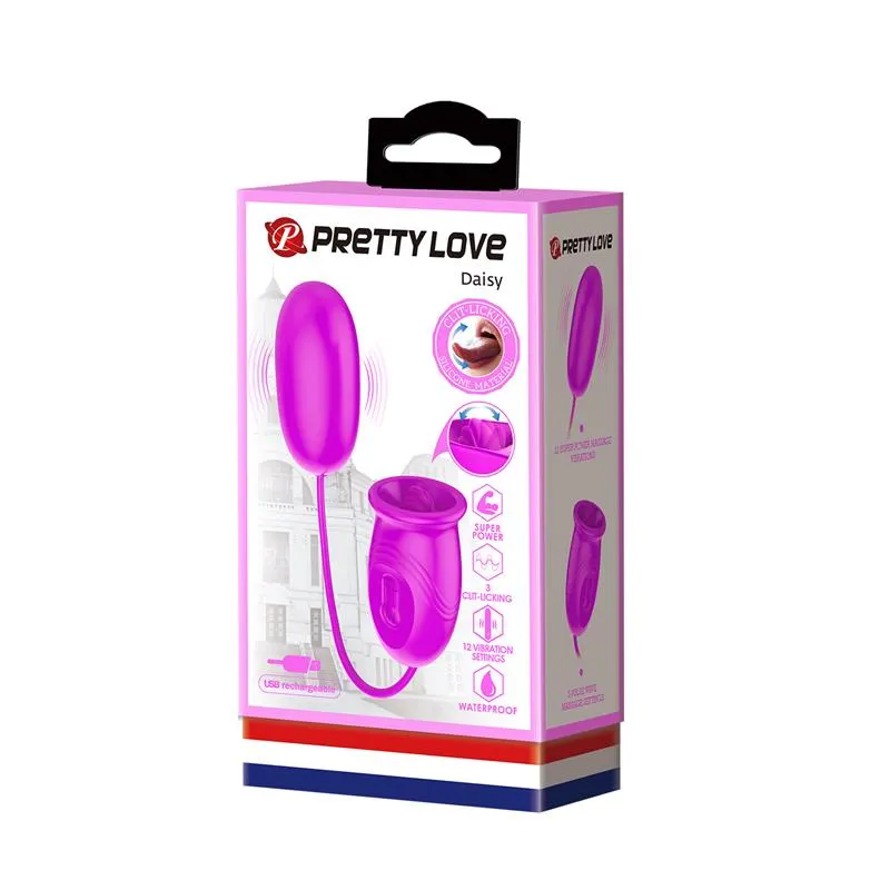 Daisy Huevo Vibrador y Estimulador con Lengua · PRETTYLOVE · Huevos y Balas Vibradoras — Foto 8