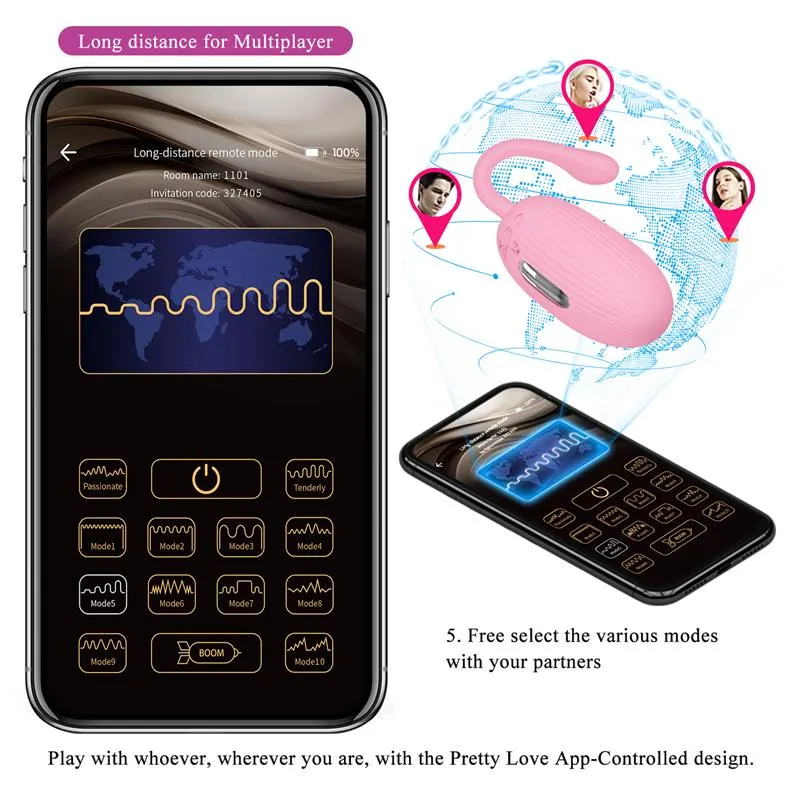 Doreen Huevo Vibrador con Electro Shock y APP · PRETTYLOVE · Huevos y Balas Vibradoras — Foto 15