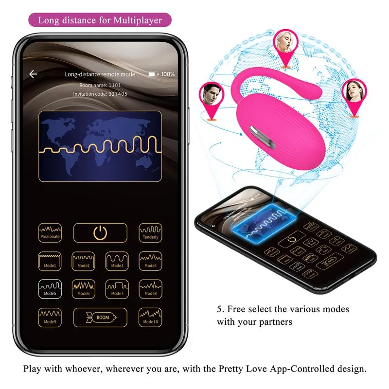 Doreen Huevo Vibrador con Electro Shock y App · PRETTYLOVE · Huevos y Balas Vibradoras — Foto 15