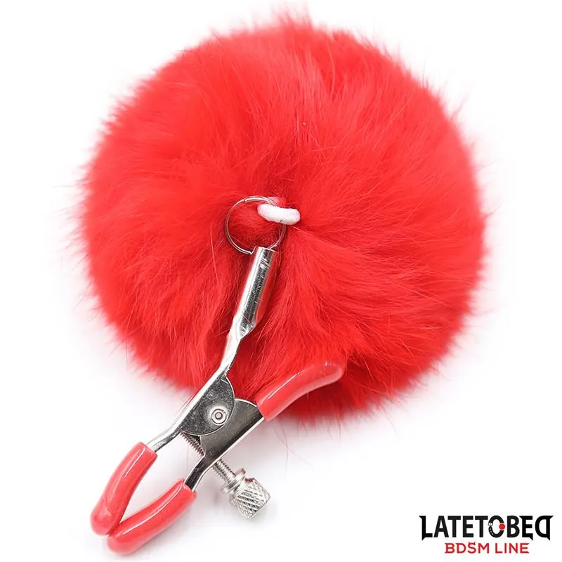Pinzas para Pezones Ajustables con Pompón · LATETOBED BDSM LINE · Pinzas y Pezoneras — photo 2