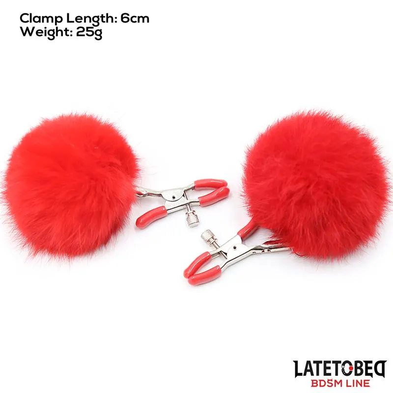 Pinzas para Pezones Ajustables con Pompón · LATETOBED BDSM LINE · Pinzas y Pezoneras — photo 4