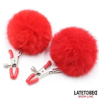 Pinzas para Pezones Ajustables con Pompón · LATETOBED BDSM LINE · Pinzas y Pezoneras