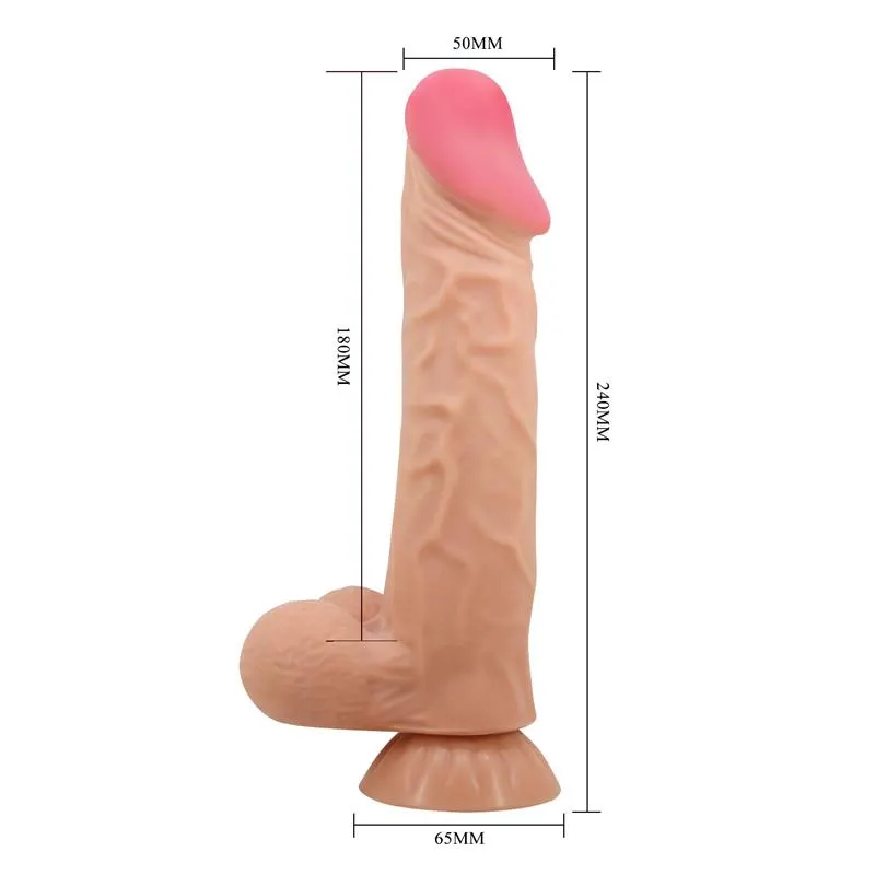 Dildo Realista Doble Densidad Piel Deslizante Retractil 24 cm · BAILE · Dildos — Foto 9