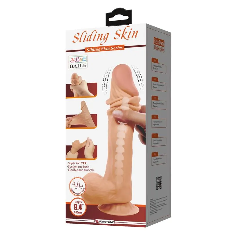 Dildo Realista Doble Densidad Piel Deslizante Retractil 24 cm · BAILE · Dildos — Foto 10