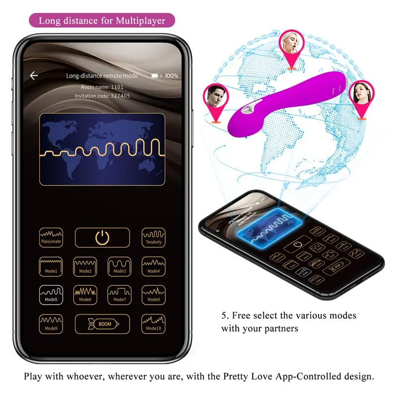 Hector Vibrador con Electroshock y App Rosa · PRETTYLOVE · Vibradores — Foto 15