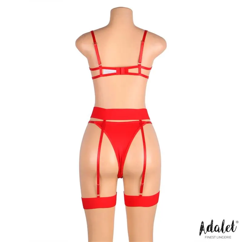 Yvonne Set Sujetador, Tanga y Liguero con Corazones Rojo · S/M · ADALET LINGERIE · Conjuntos y Bodies — photo 5