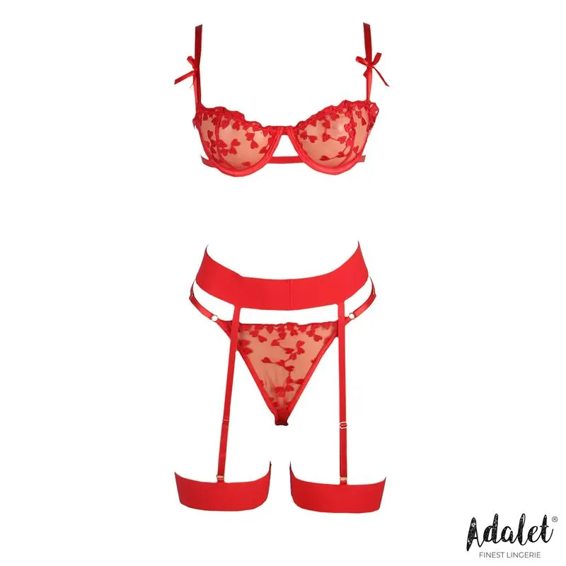 Yvonne Set Sujetador, Tanga y Liguero con Corazones Rojo · S/M · ADALET LINGERIE · Conjuntos y Bodies — photo 7